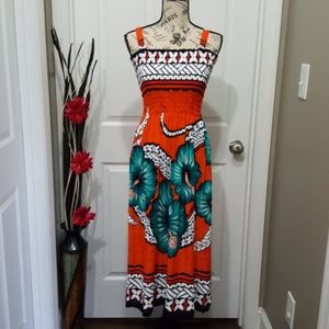 Vacation Women Hawaii Island Smock Waist Dress